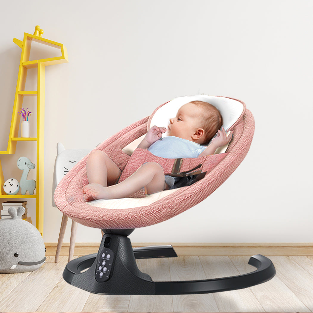 Baby Swing Cradle Pink Rocker Bed Electric Bouncer Seat Infant Remote Chair