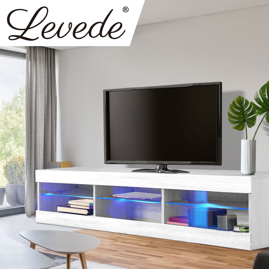 Leif 150cm TV Cabinet Led Entertainment Unit Storage Stand Cabinets Modern - White