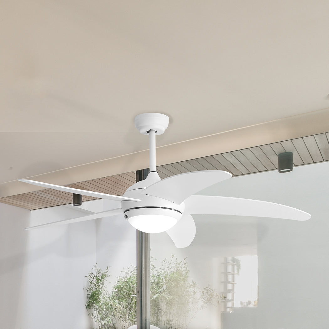 Ceiling Fan 52'' DC Motor Wood - White