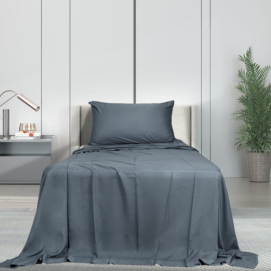 Single Dreamz 3pcs Single Size 100% Bamboo Bed Sheet Set Charcoal