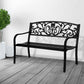 Calyx Garden Bench Seat Patio Cast Iron Benches Seats Lounge Chair - Black