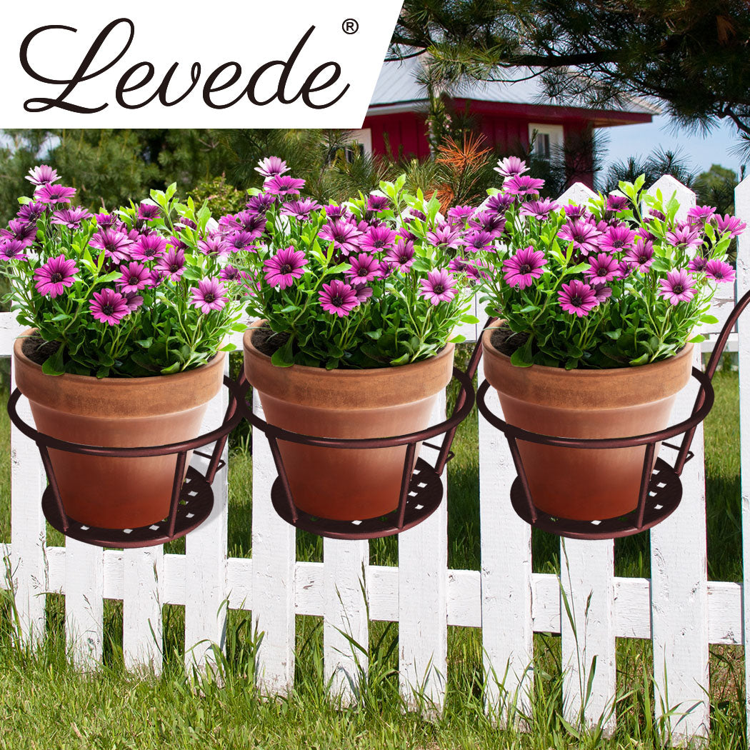 Set of 3 Plant Stand flower Plant Garden Wall Storage Holder Hanging Pot Basket