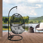 Leith Hanging Swing Egg Chair Pod Patio Cushion Seat - Black