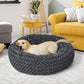 LARGE Dog Beds Calming Warm Soft Plush - Dark Grey