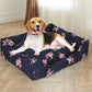 LARGE Dog Beds Calming Pet Washable Bedding - Navy