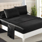 King Dreamz Silky Satin Sheets Fitted Black