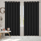 Set of 2 240x230cm Blockout Curtains Panels 3 Layers - Black