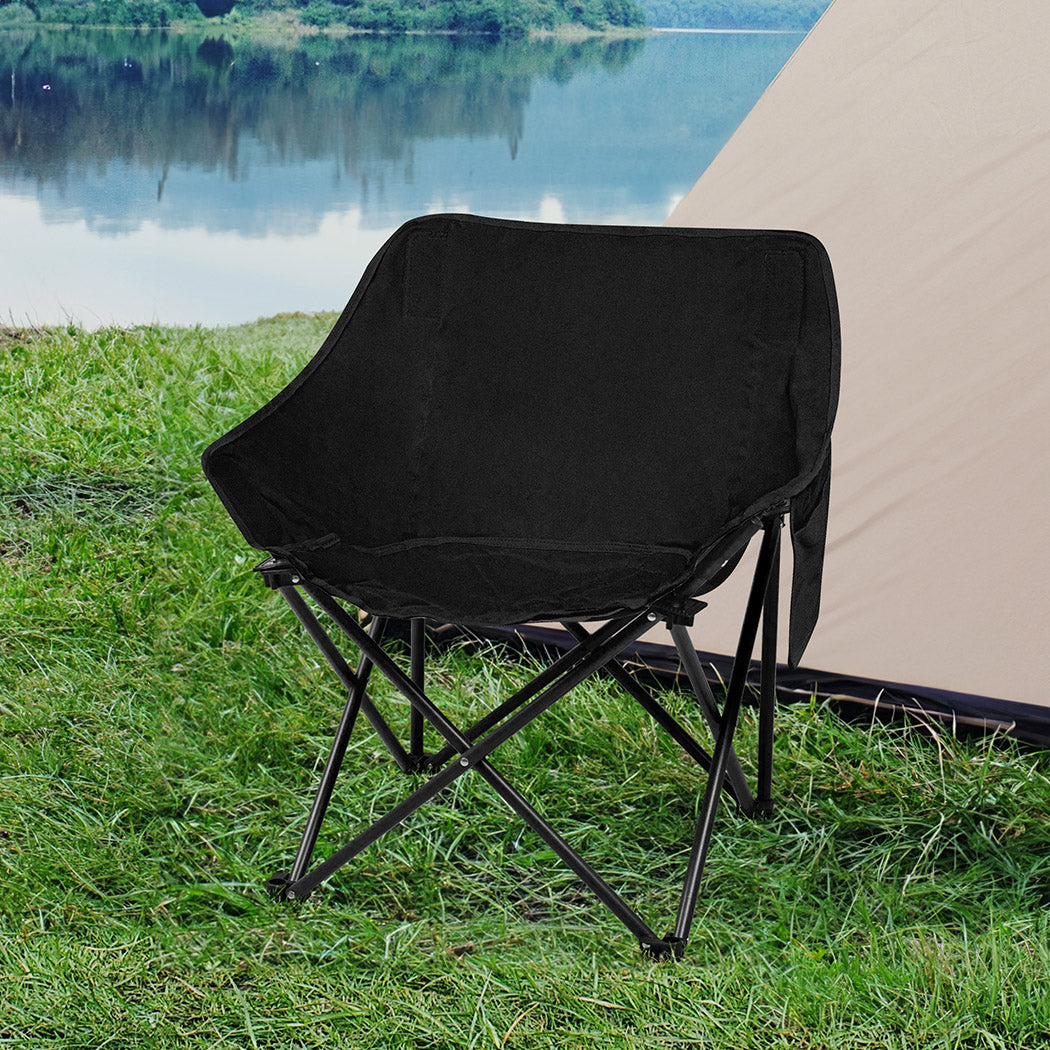 Folding Camping Moon Chair Lightweight - Black