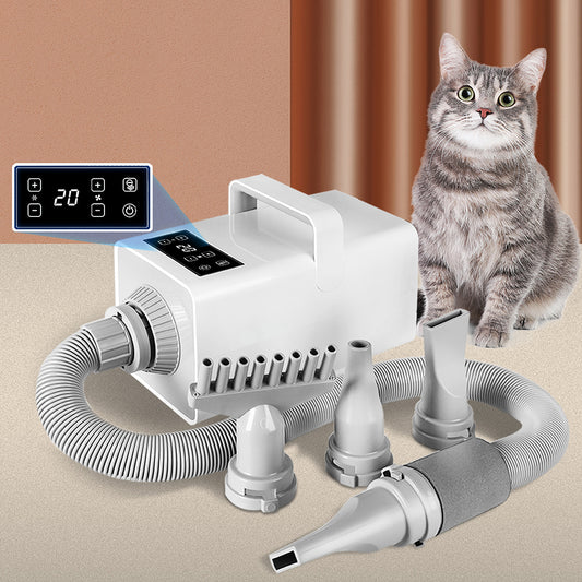 Dog Cat Pet Hair Dryer Grooming Blow Speed Hairdryer Blower Heater Blaster White - White