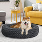 XLarge Dog Beds Calming Warm Soft Plush - Dark Grey