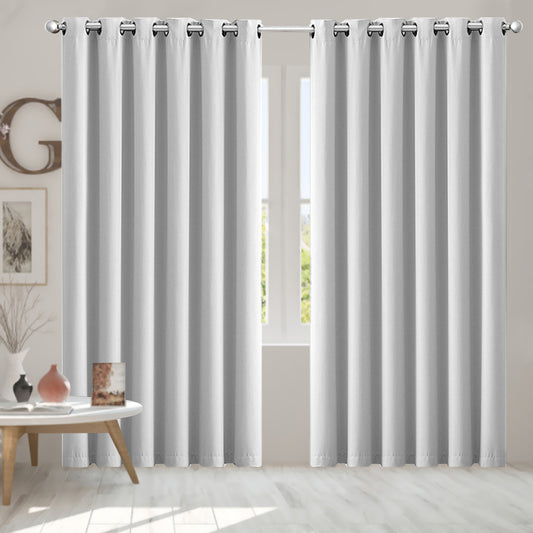 Set of 2 240x230cm Blockout Curtains Panels 3 Layers - Grey