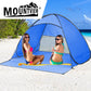 Pop Up Beach Tent Camping Portable Shelter Shade 2 Person Tents Fish Blue