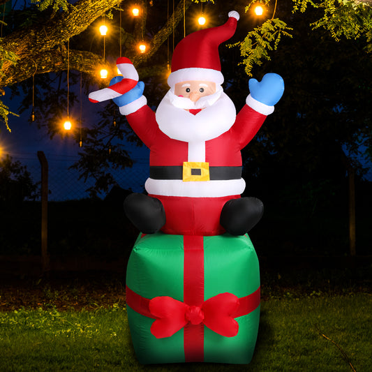 Santa Freebies 1.8M Christmas Inflatable with LED Light Xmas Decoration Outdoor