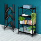 Collapsible Storage Shelf FoldableDisplay Rack Bookshelf Bookcase Wheel