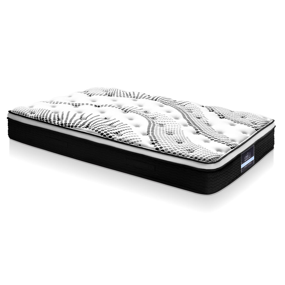 Frolic Ensemble Bed Base & Mattress Package with 32cm Mattress - Midnight Black King Single