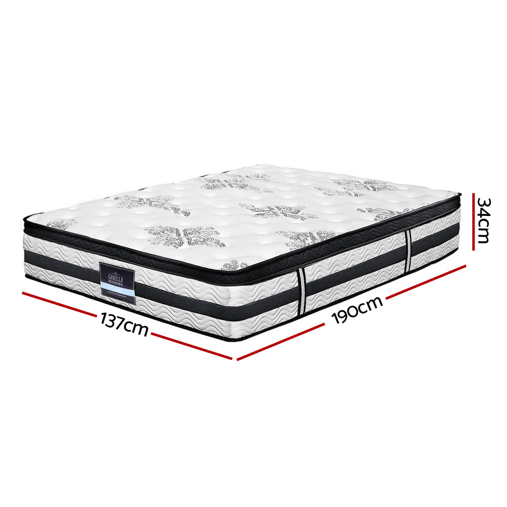 Encour Ensemble Bed Base & Mattress Package with 34cm Mattress - White Double