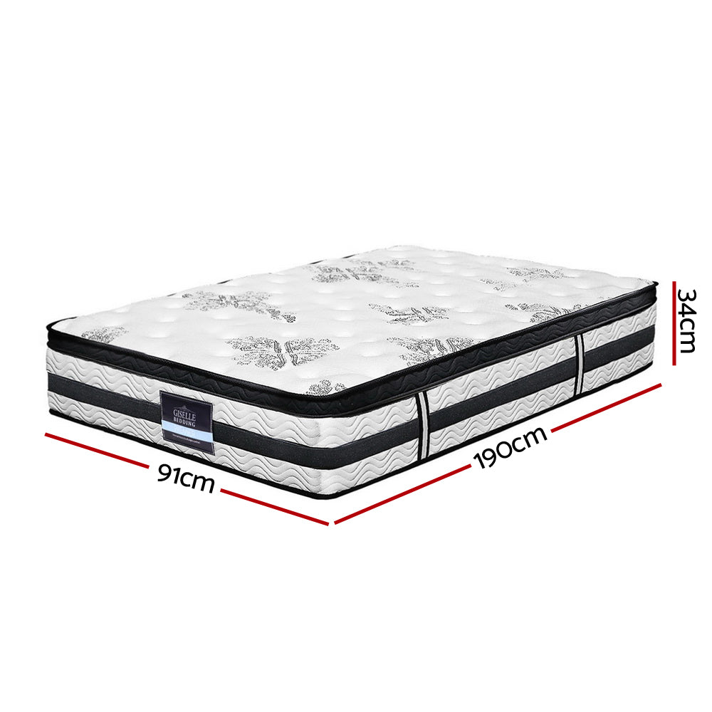 Encour Ensemble Bed Base & Mattress Package with 34cm Mattress - White Single