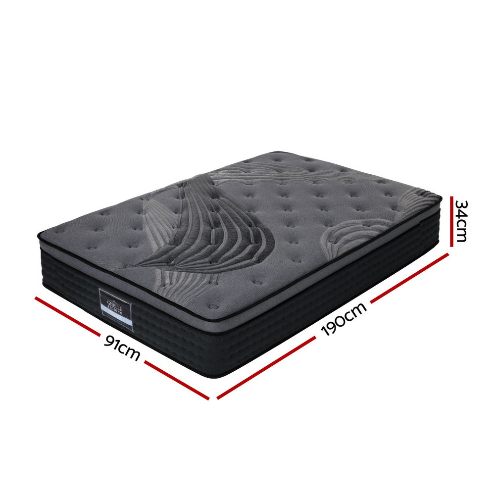 Garnet Bed & Mattress Package with 34cm Mattress - Black Single