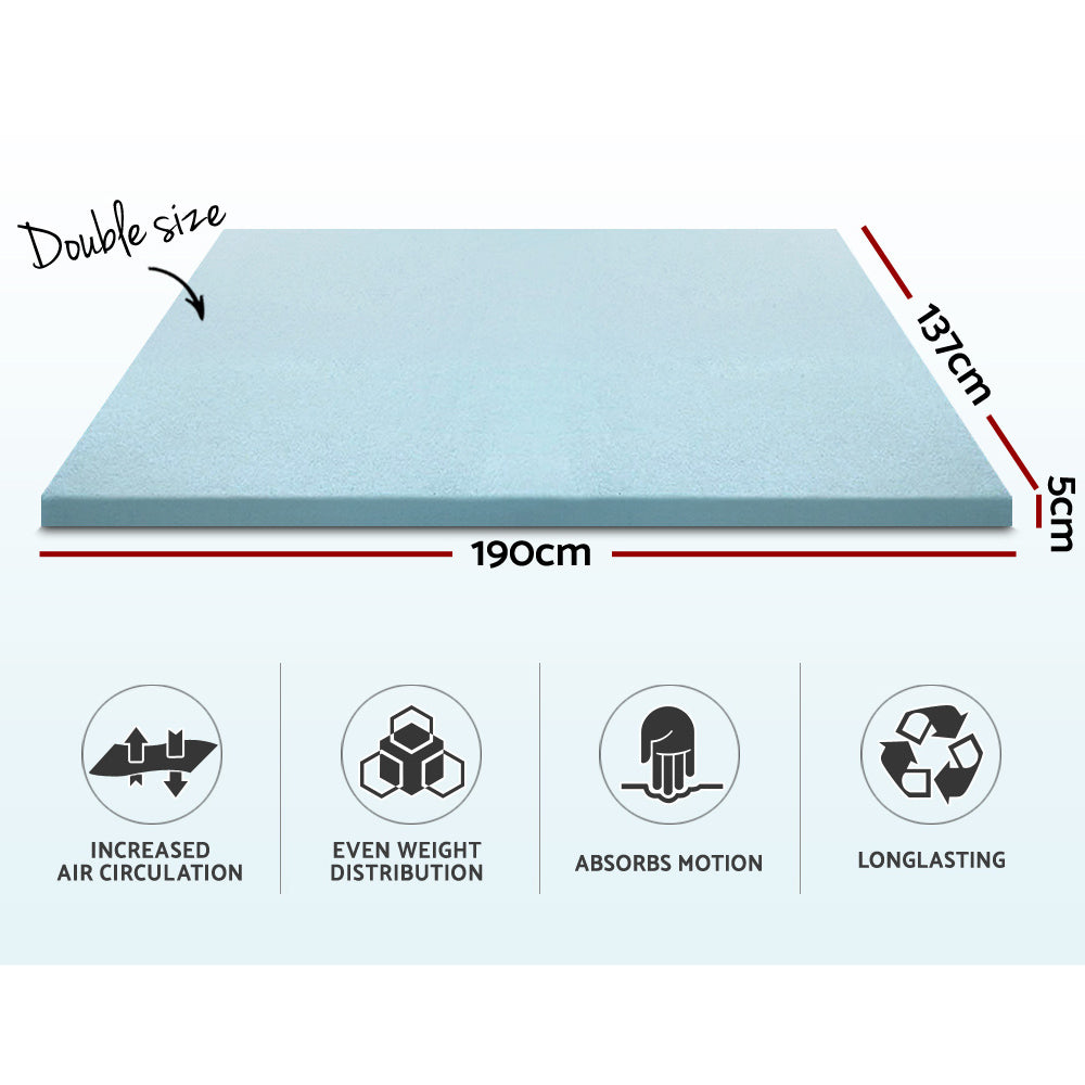 Double Giselle Bedding Memory Foam Mattress Topper Cool Gel 5cm