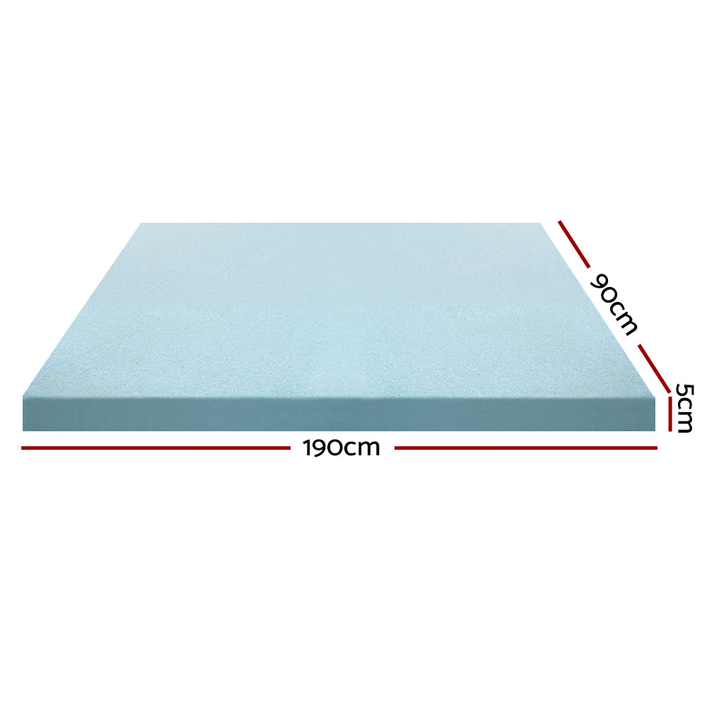 Single Giselle Bedding Memory Foam Mattress Topper Cool Gel 5cm