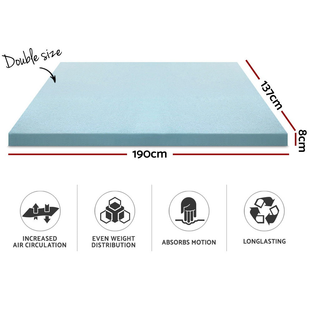 Double Giselle Bedding Memory Foam Mattress Topper Cool Gel 8cm