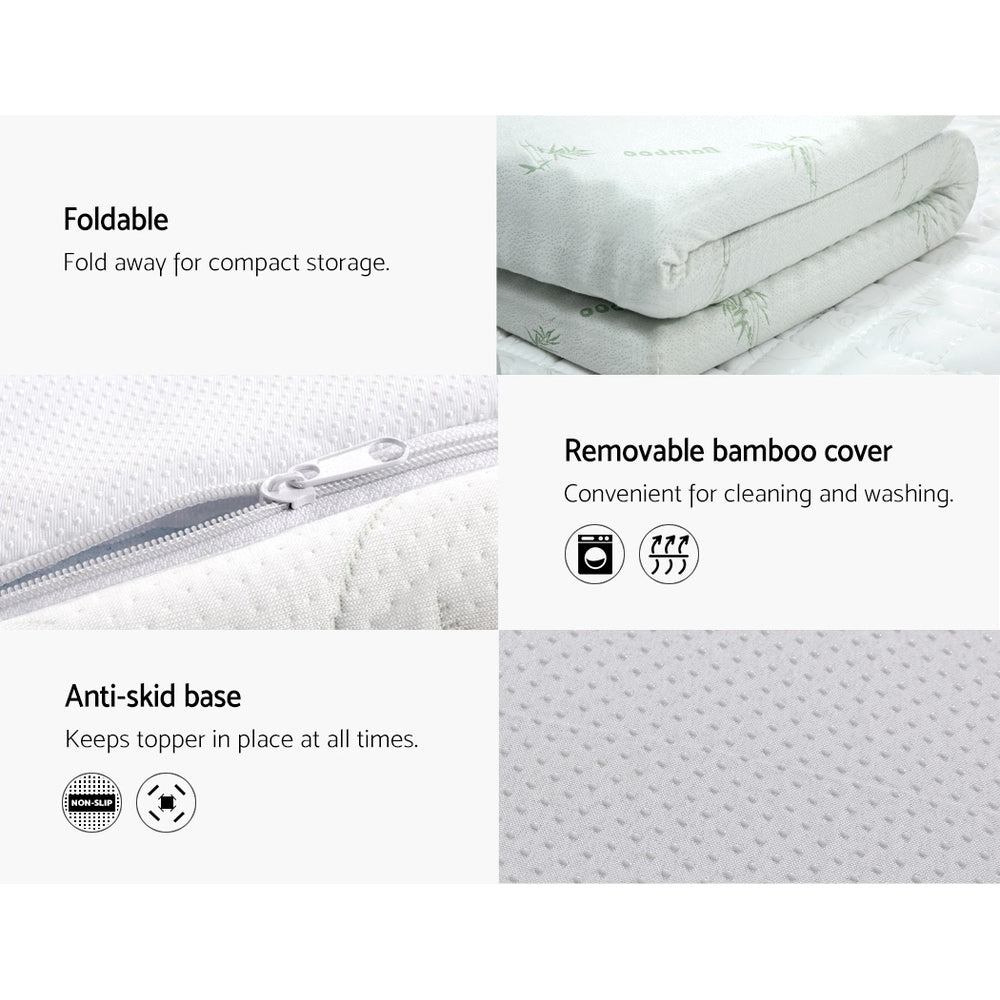 King Giselle Bedding Memory Foam Mattress Topper Cool Gel 8cm