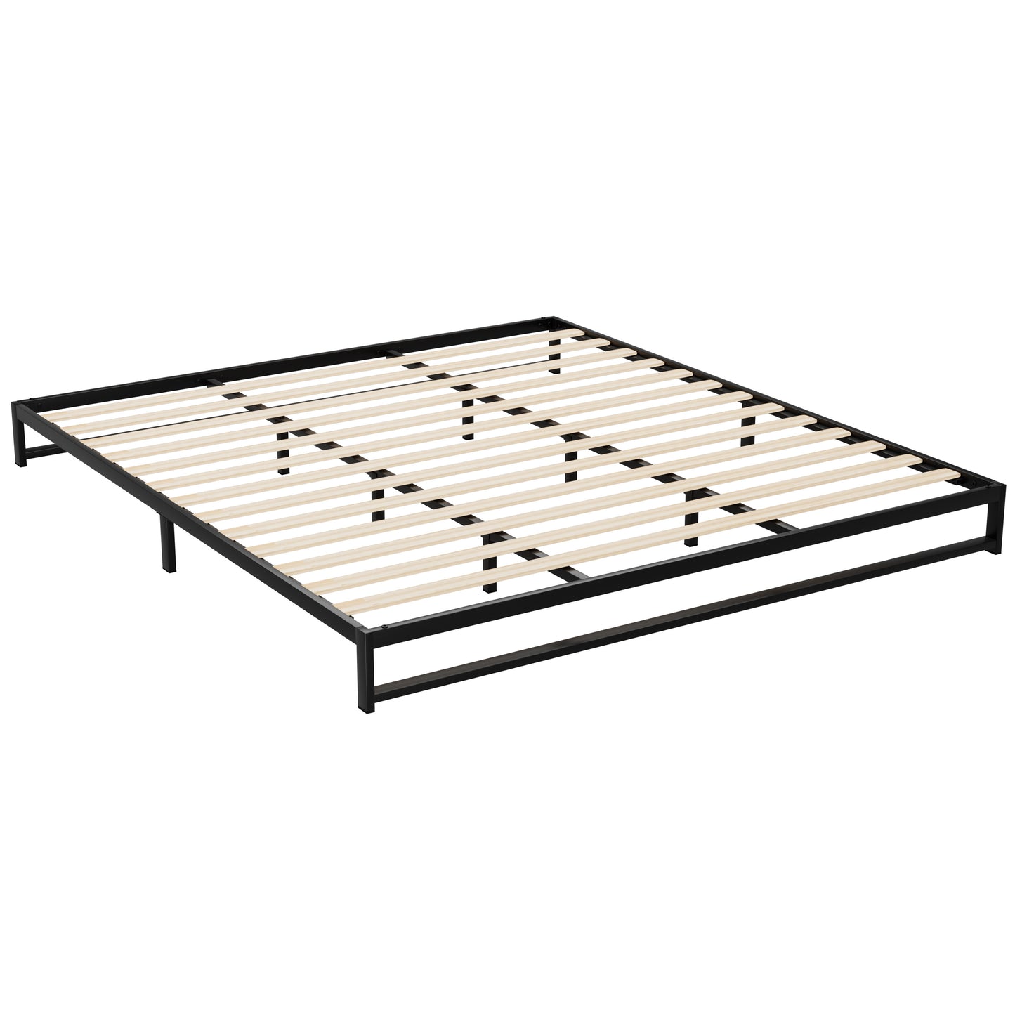 Willow Metal Bed Frame Bed Base Mattress Platform - Black King