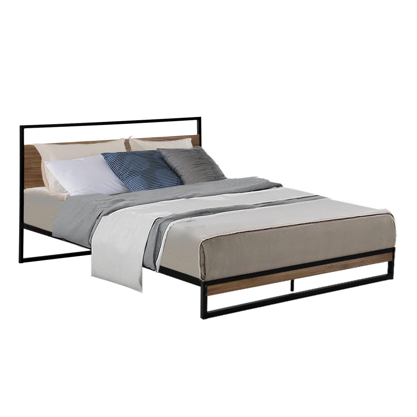 Florence Metal Bed Frame Base Platform - Black Double