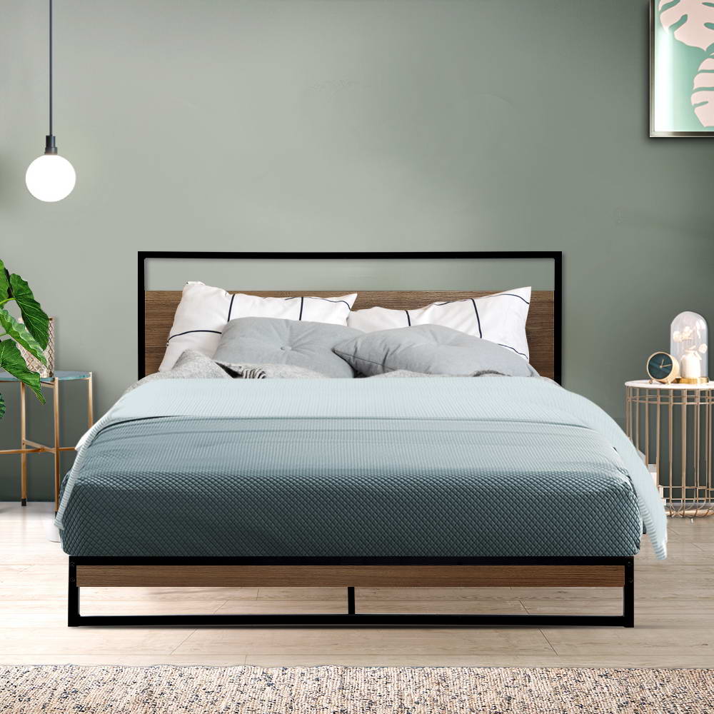 Florence Metal Bed Frame Base Platform - Black Double