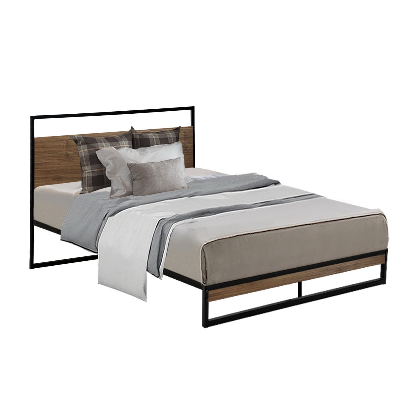 Florence Metal Bed Frame Base Platform - Black King Single