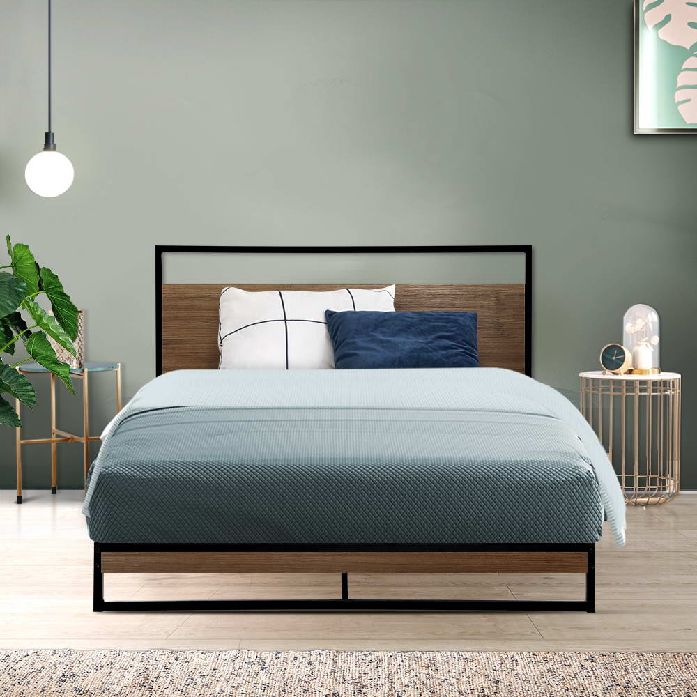 Florence Metal Bed Frame Base Platform - Black King Single