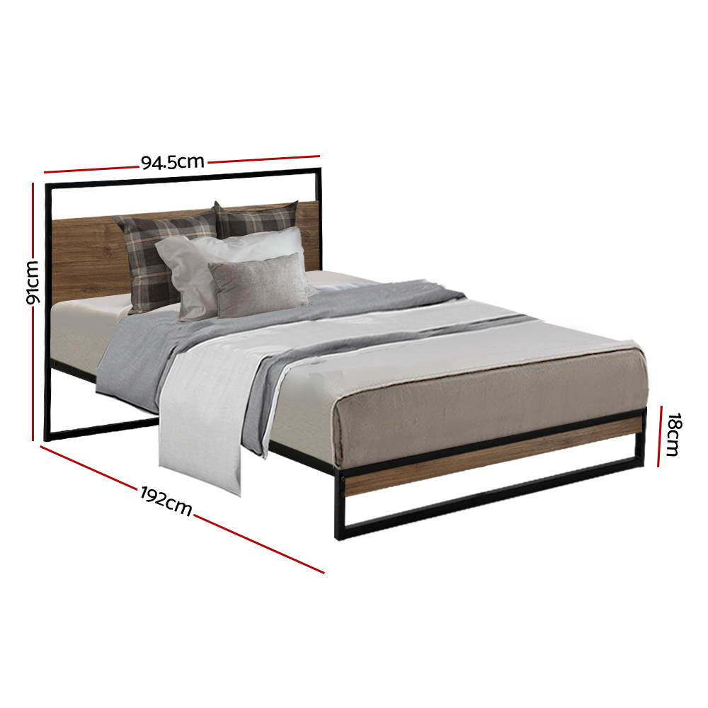 Neptune Bed & Mattress Package with 34cm Mattress - Black Single