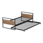 Orly Metal Bed Frame with Trundle Daybed - Black Single