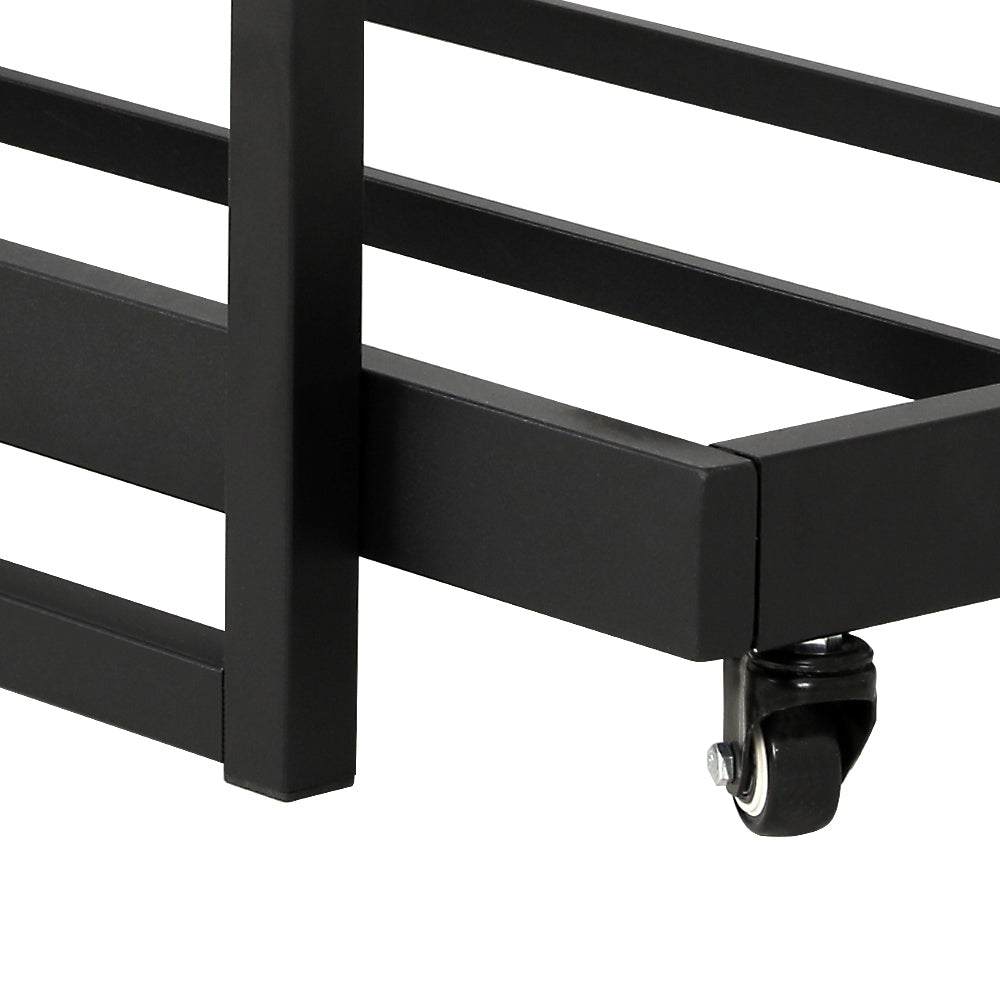 Orly Metal Bed Frame with Trundle Daybed - Black Single