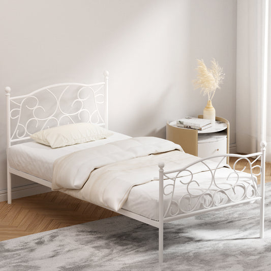 Medina Metal Bed Frame - White Single