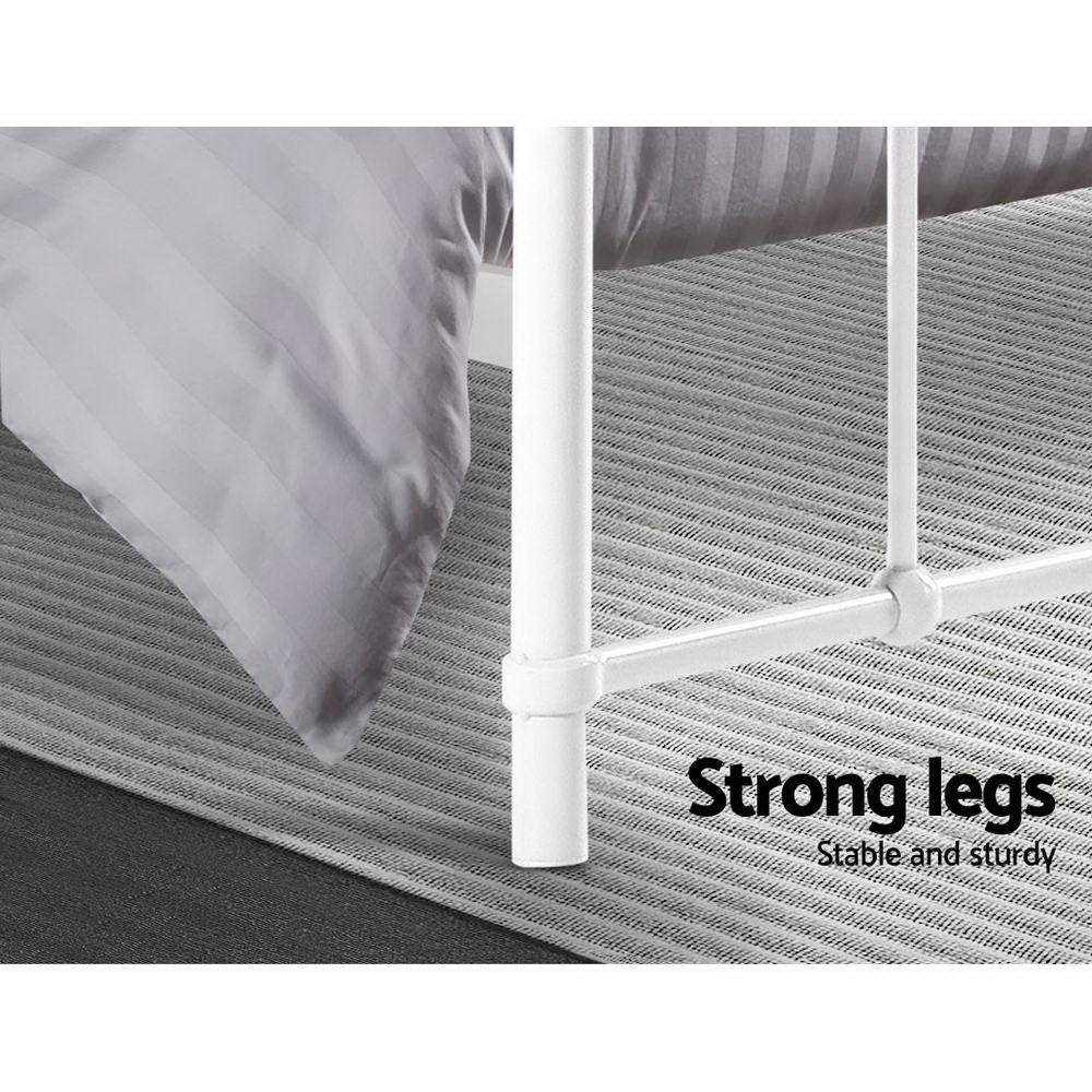 Kyoto White Metal Bed Frame - Double