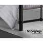 Kyoto Black Metal Bed Frame - King Single