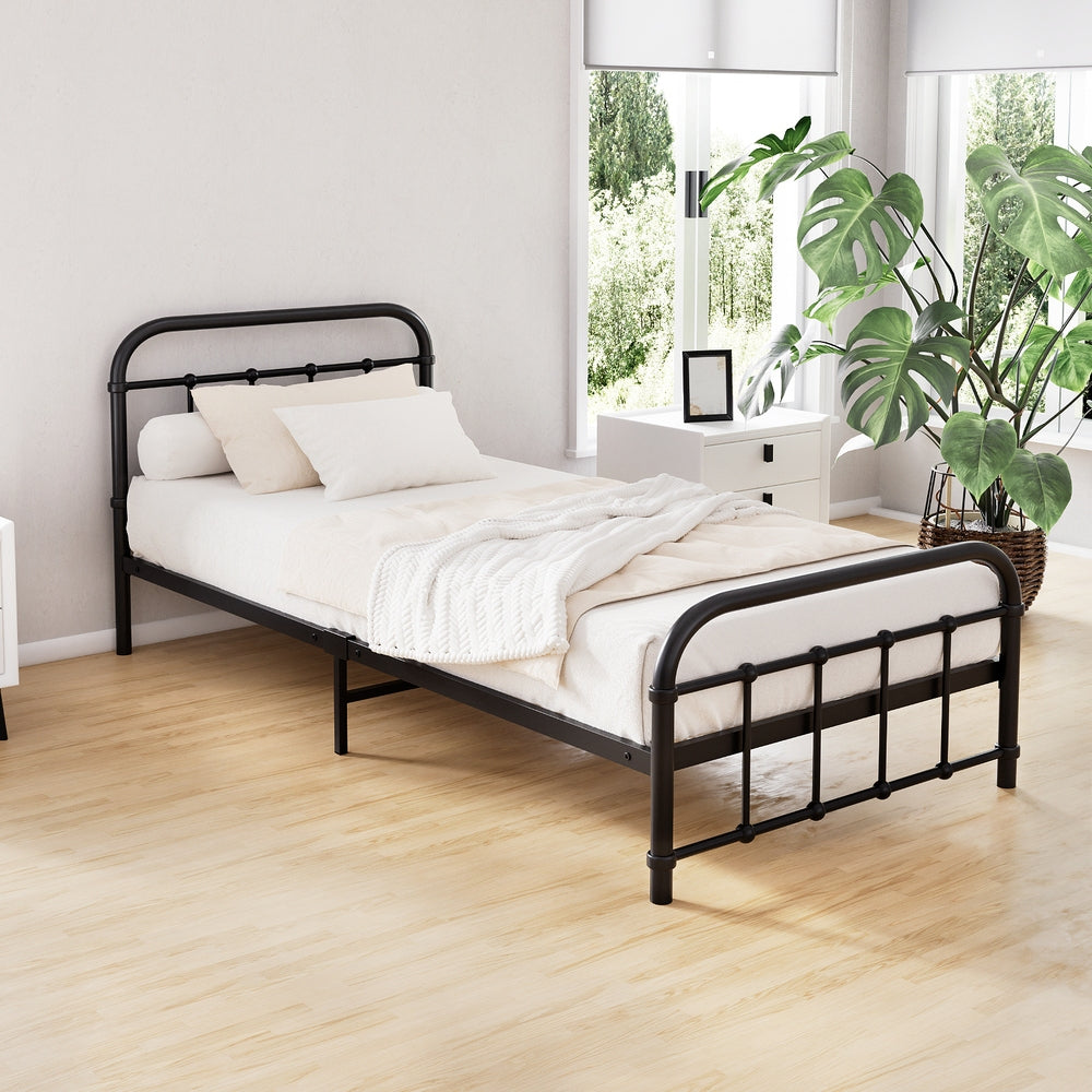 Kyoto Black Metal Bed Frame - Single