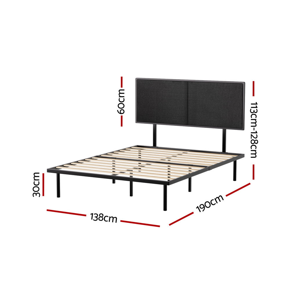 Sevie Bed Frame Metal Frame - Black Double