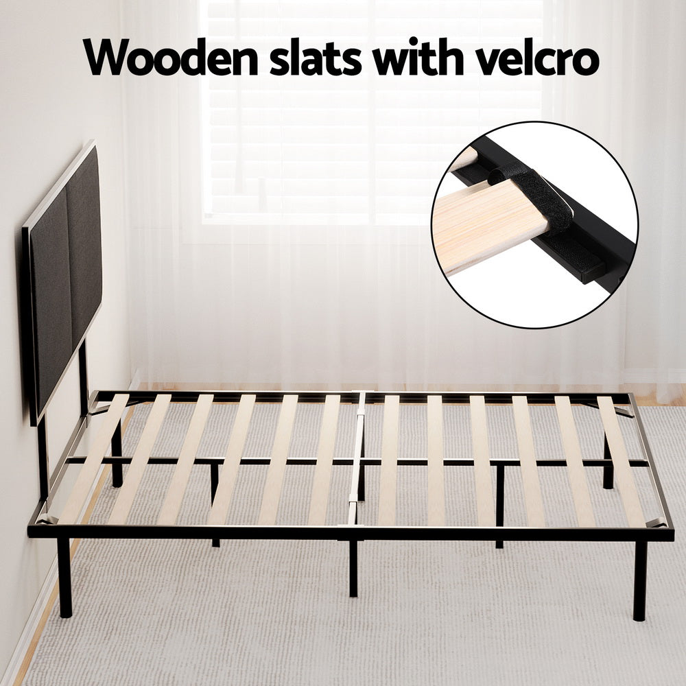 Sevie Bed Frame Metal Frame - Black Double