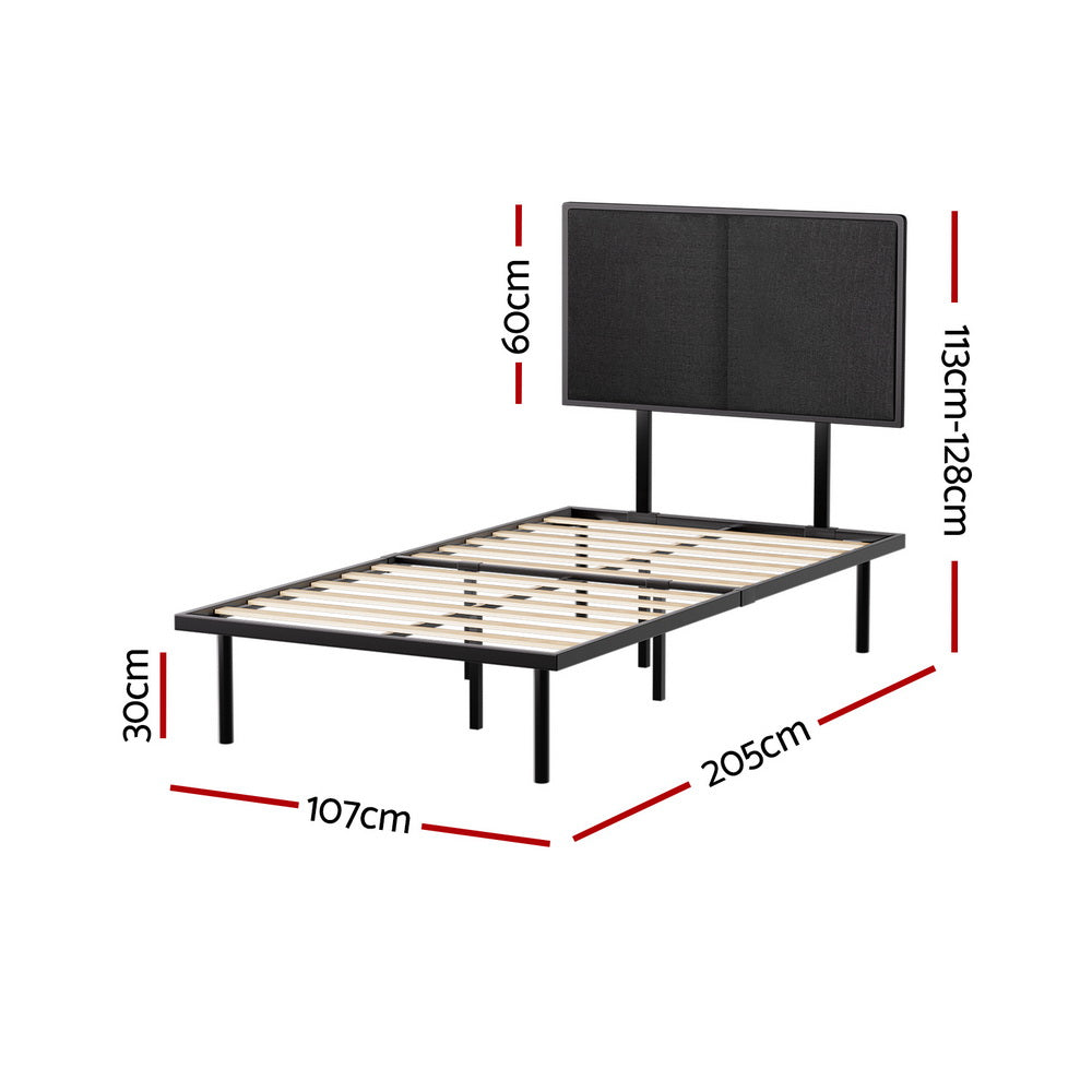 Sevie Bed Frame Metal Frame - Black King Single