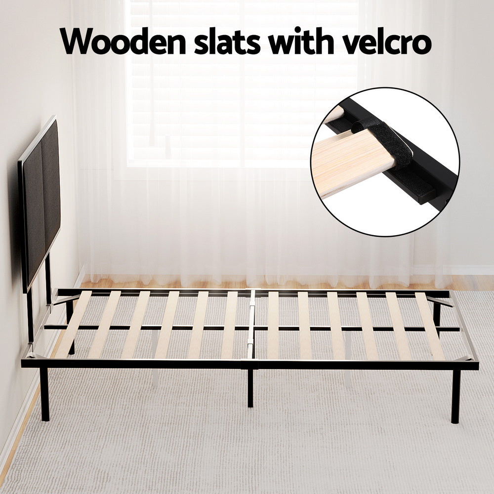 Sevie Bed Frame Metal Frame - Black King Single