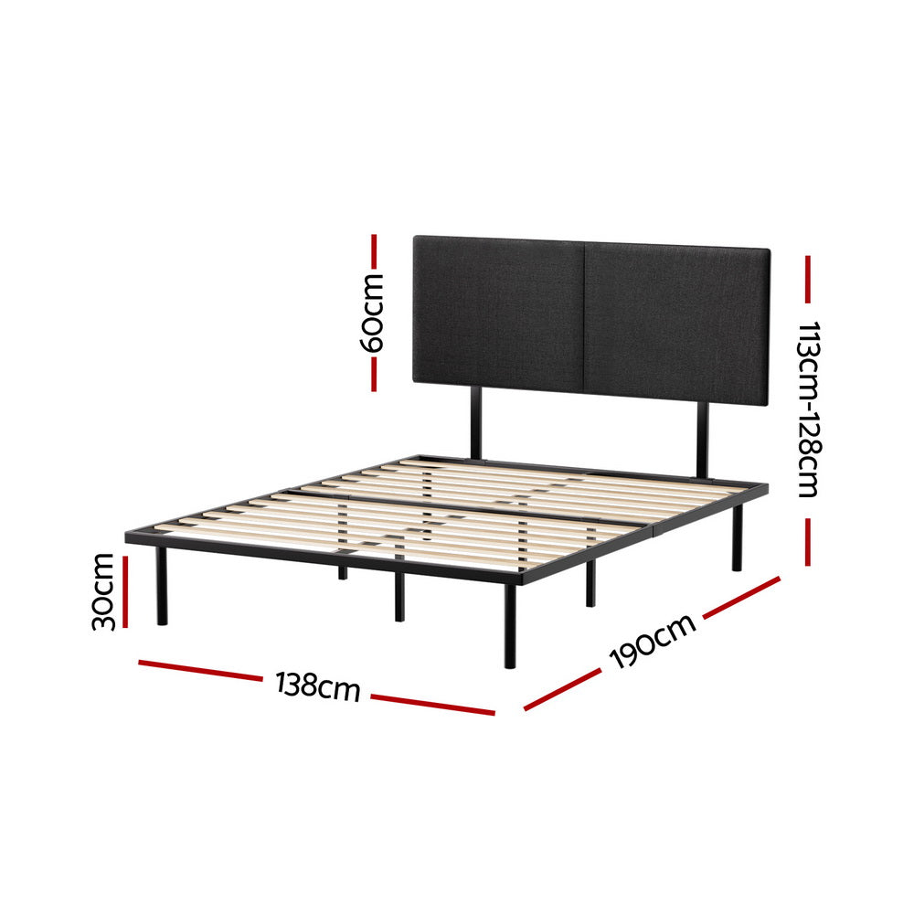 Norie Bed Frame Metal Frame - Black Double