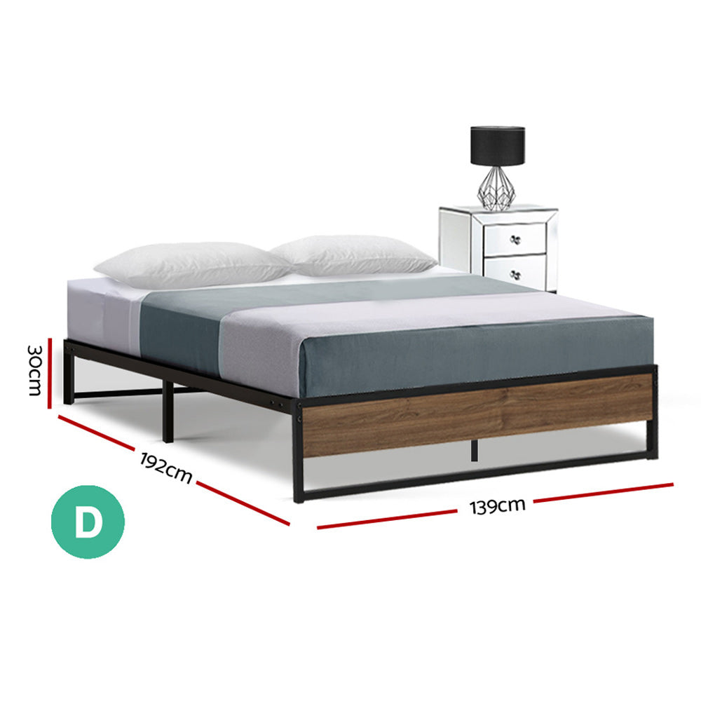 Scott Metal Bed Frame Base Foundation - Black Double