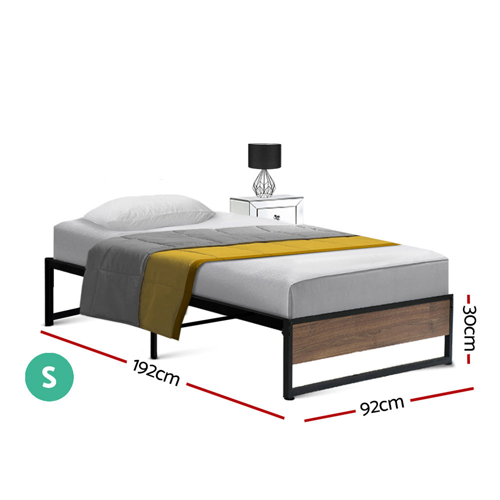 Scott Metal Bed Frame Base Foundation - Black Single