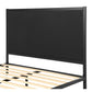 Alma Metal Bed Frame Fabric with Headboard - Black Queen