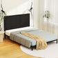 Alma Metal Bed Frame Fabric with Headboard - Black Queen