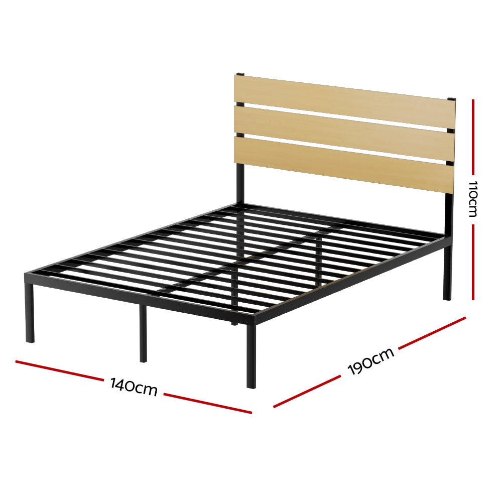 Hayden Metal Bed Frame - Black Double