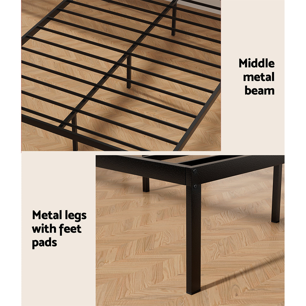 Hayden Metal Bed Frame - Black Double