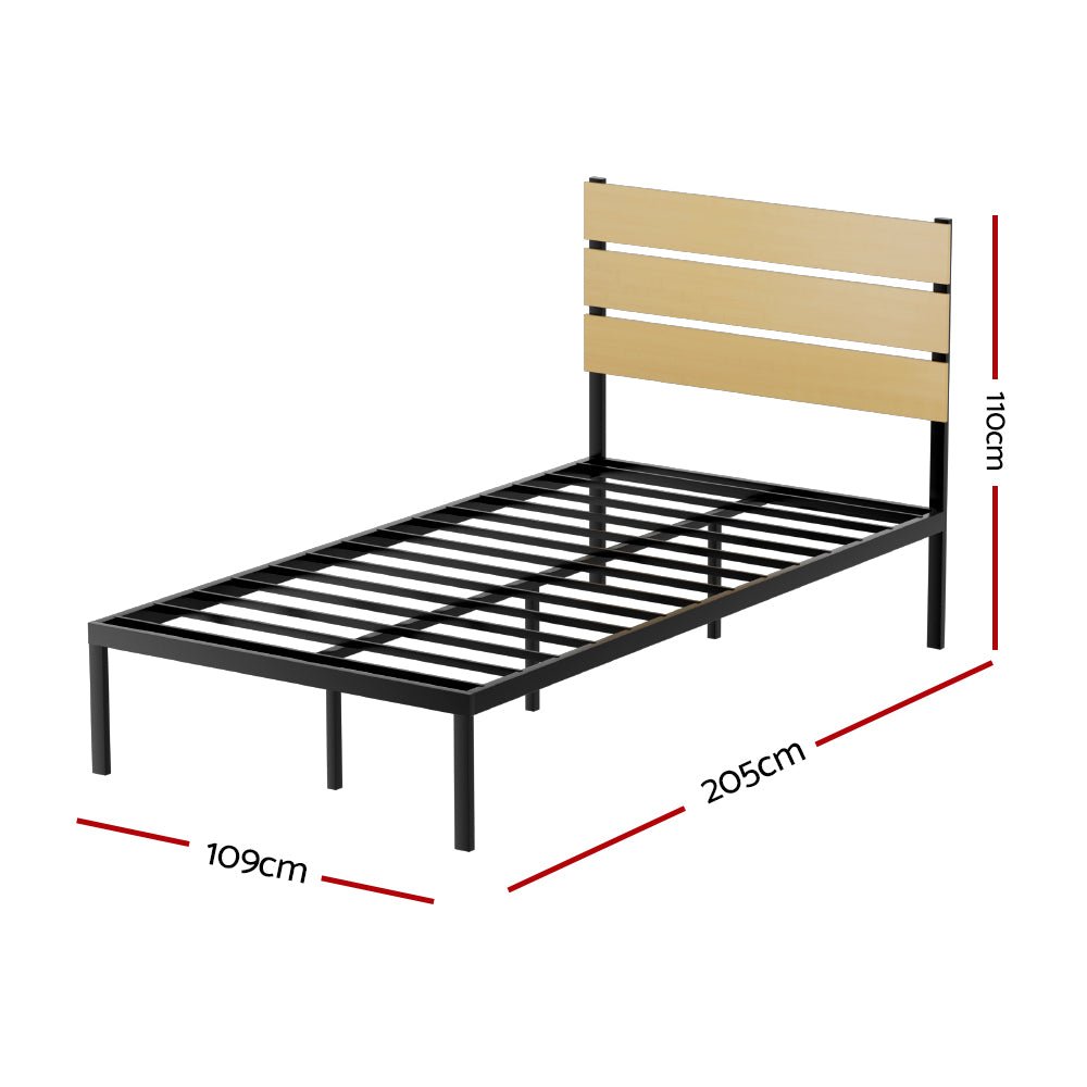 Hayden Metal Bed Frame - Black King Single